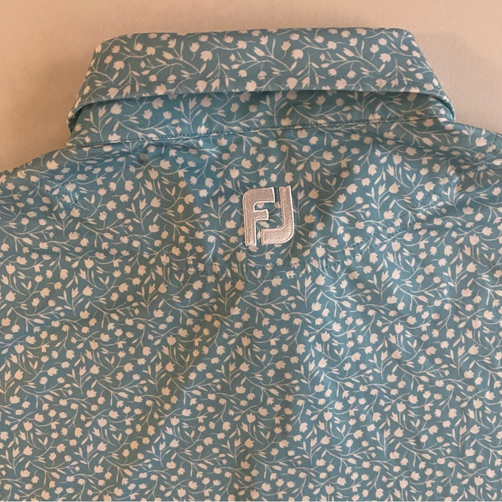 FootJoy Floral Golf Polo Men L Tulips Performance Stretch Shirt - Picture 10 of 12